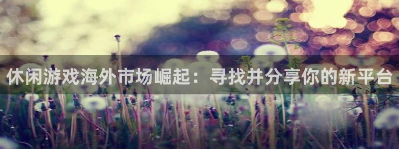 bg大游的寓意：休闲游戏海外市场崛起：寻找并分享你的新平台